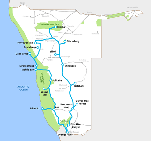 Namibia Höhepunkte und Süden